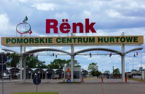 Zespół trzech hal (kwiatowa, owocowa, warzywna) wraz z brama wjazdową na zdjęciu. Układ nośny hal ramy stalowe portalowe spięte płatwiami kratowymi i oparte przegubowo na fundamentach.